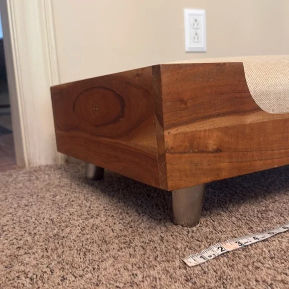Wooden Pet Bed with Cream Cushion - Picture 4 of 13